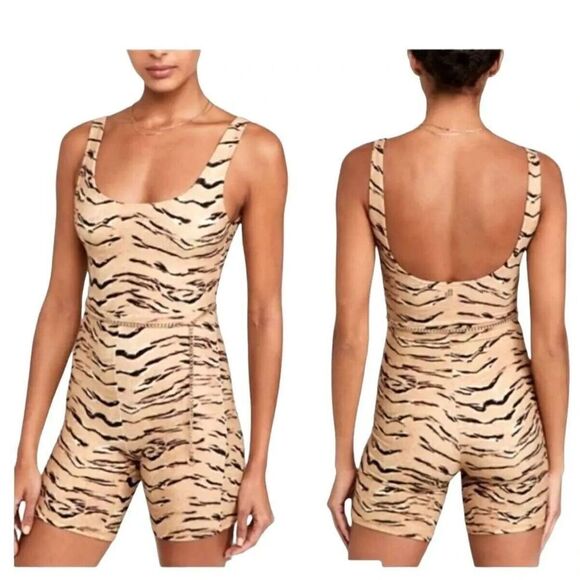 WeWoreWhat WWAB22-2XMWH Womens Sz L Brushed Nylon Tiger Scoop Neck Bodysuit - Picture 9 of 9